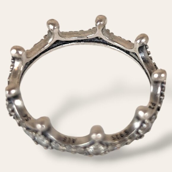Pandora 925 Sparkling Crown Ring (sz 54/6.5) - Picture 4 of 11